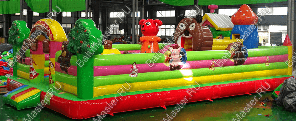 Коммерческий надувной батут "Маша и Миша" 11*7*3 м