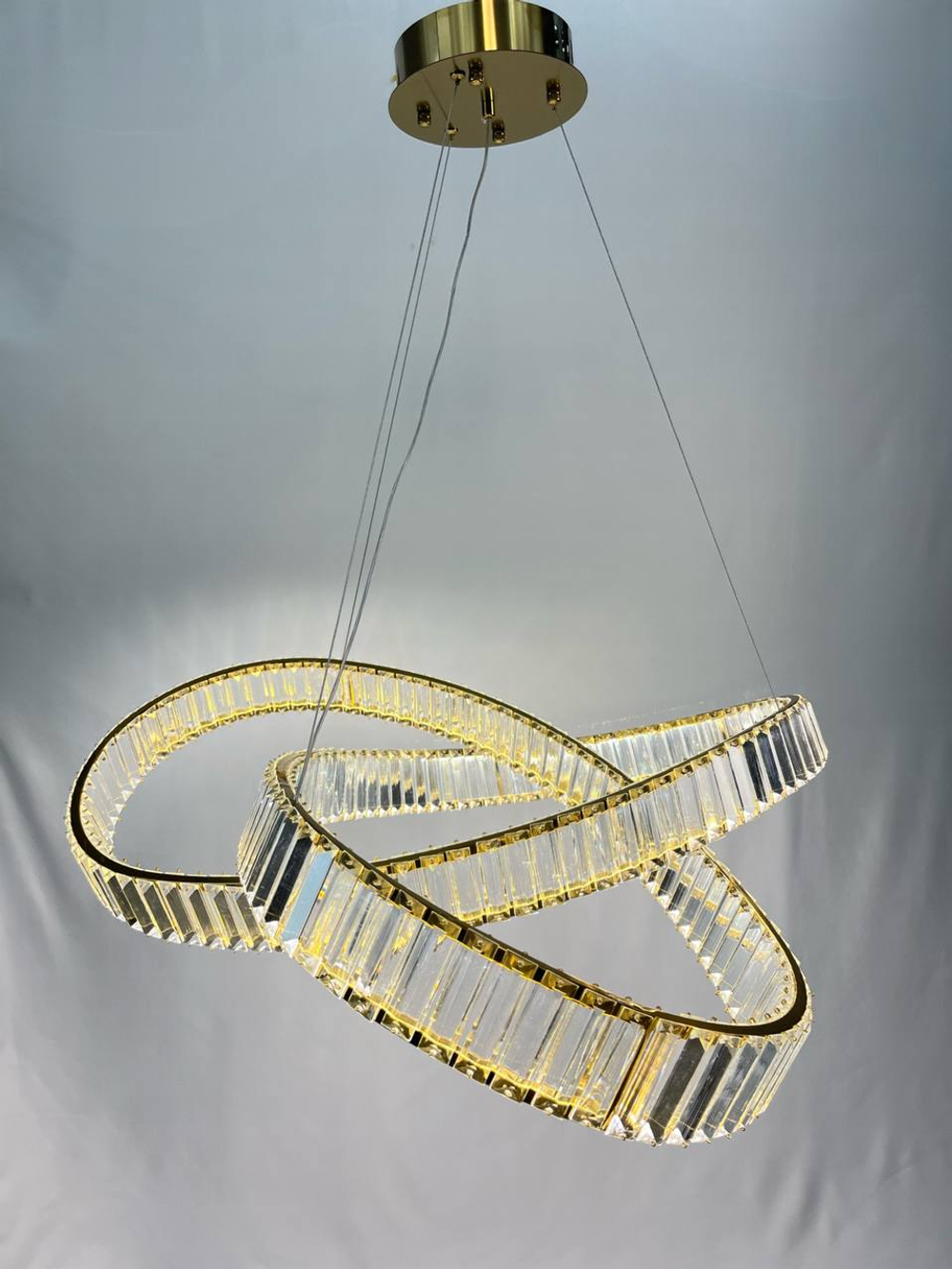 Люстра подвесная светодиодная Lanbos, LED 60 Вт, до 15 кв м, золотая