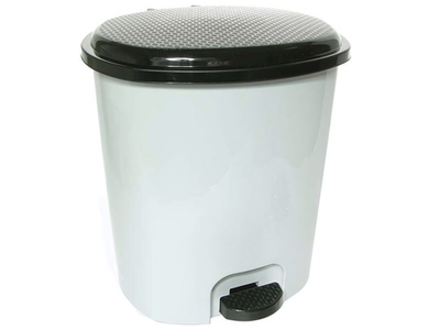 Ведро 12л с педалью, светло-серый/черный