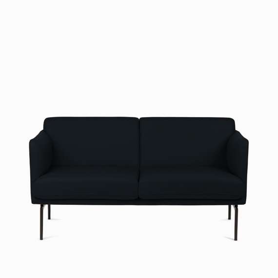 Диван Bisq 156 см, черная кожа