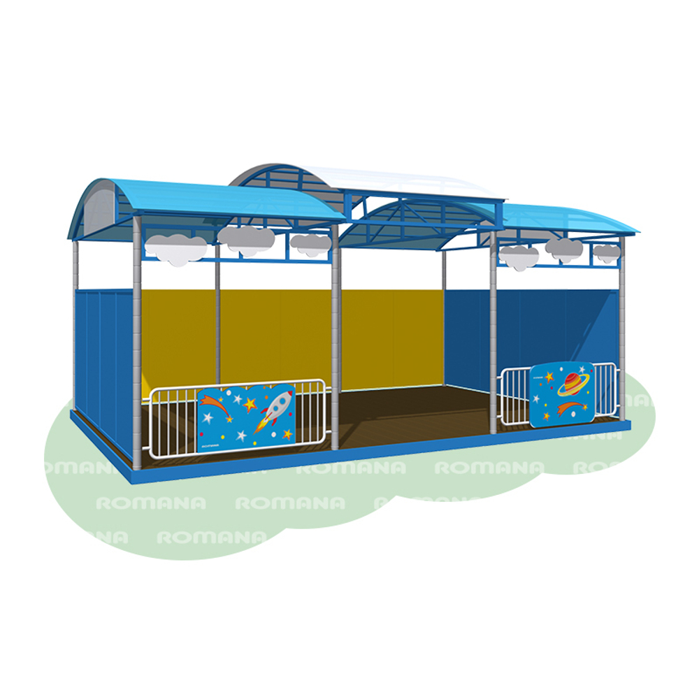 Детская веранда «Космос» Romana 301.09.00-02 (бетонируемая, с полом, ступенчатая крыша)