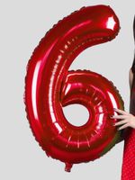 FM Шар 40" / 102 см Цифра "6 / 9" Красный (БГ-60)