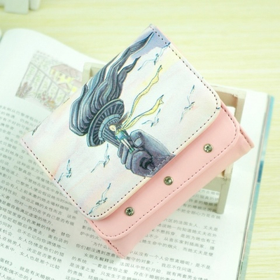 Кошелек детский с принтами и стразами