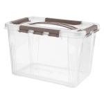 ЯЩИК ДЛЯ ХРАНЕНИЯ УНИВЕРСАЛЬНЫЙ С ЗАМКАМИ И РУЧКОЙ GRAND BOX, 290х180ММ, 6,65Л (Коричн