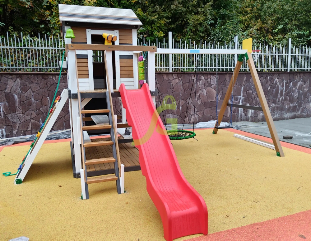 Детская деревянная площадка Домик 2 мод.1