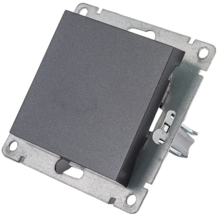 Выключатель одноклавишный UNIVersal серия афина, с/у, 10а, 220в, графит еврослот A0021-Gr