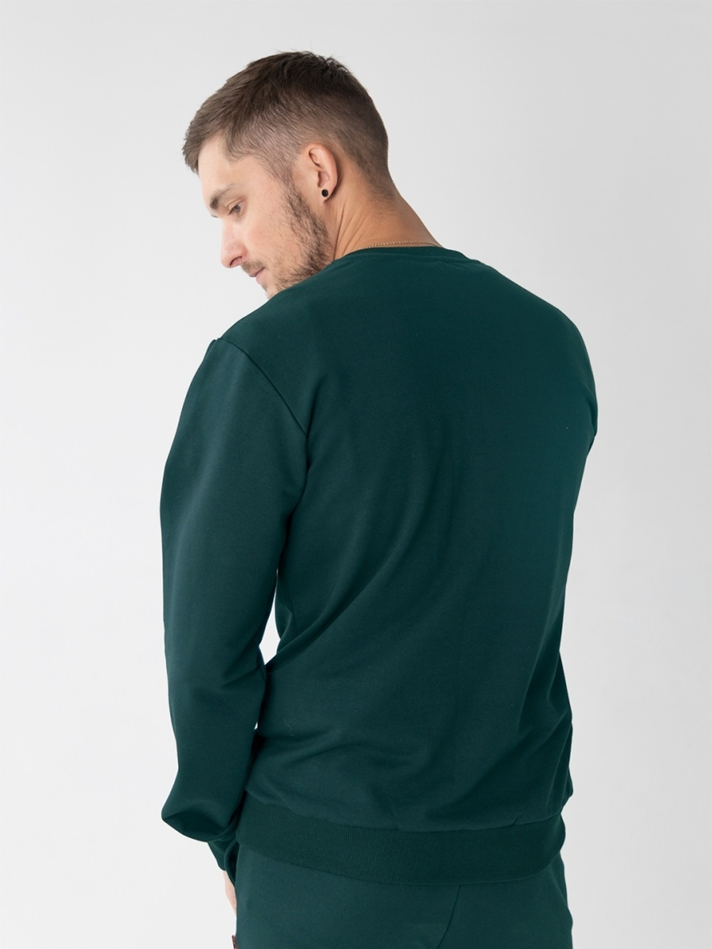 Свитшот мужской с вышивкой 44 Город Горький зеленый