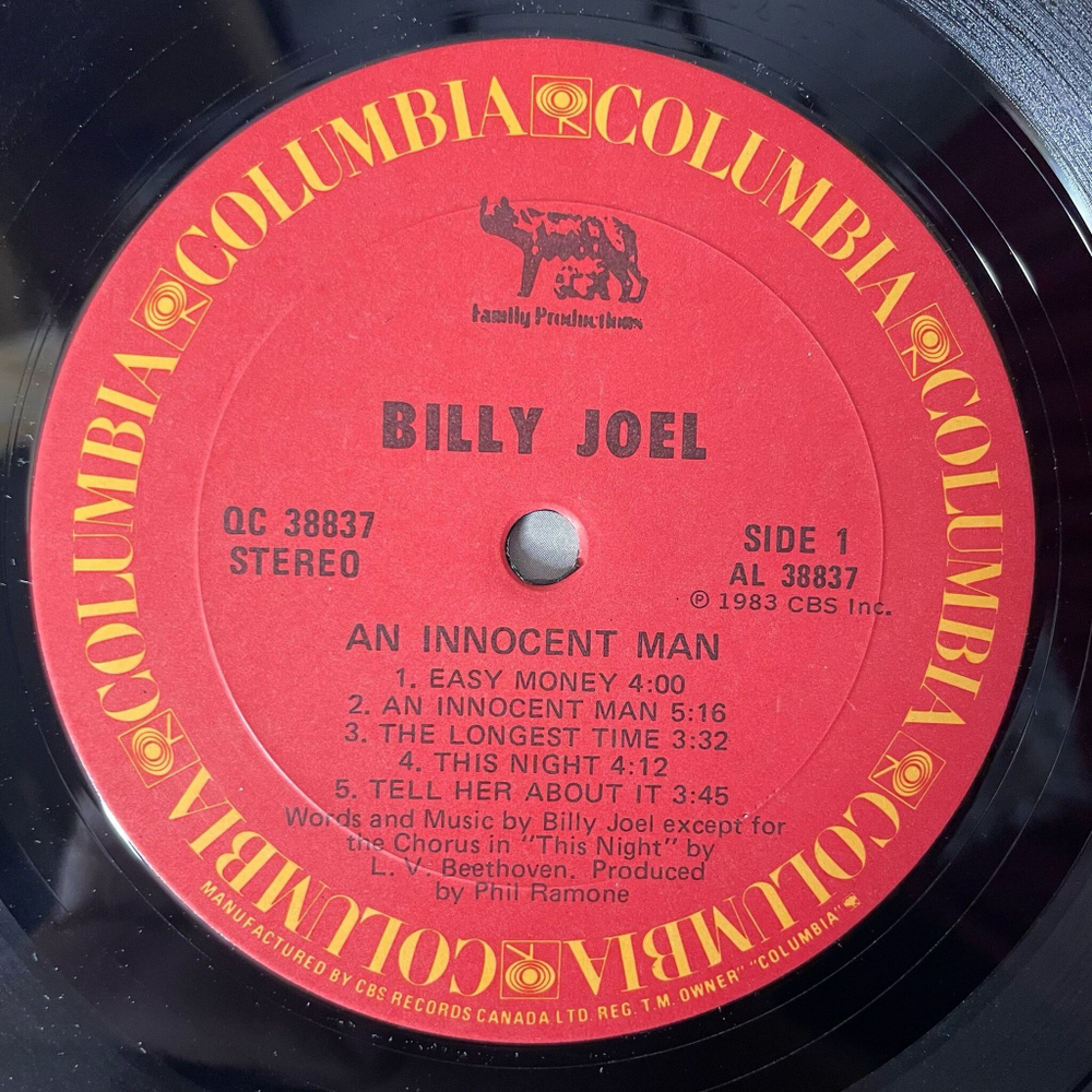 Винтажная виниловая пластинка LP Billy Joel An Innocent Man (Canada 1983)