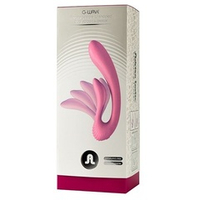 Розовый вибромассажер 18см с гибким клиторальным отростком Adrien Lastic G-Wave