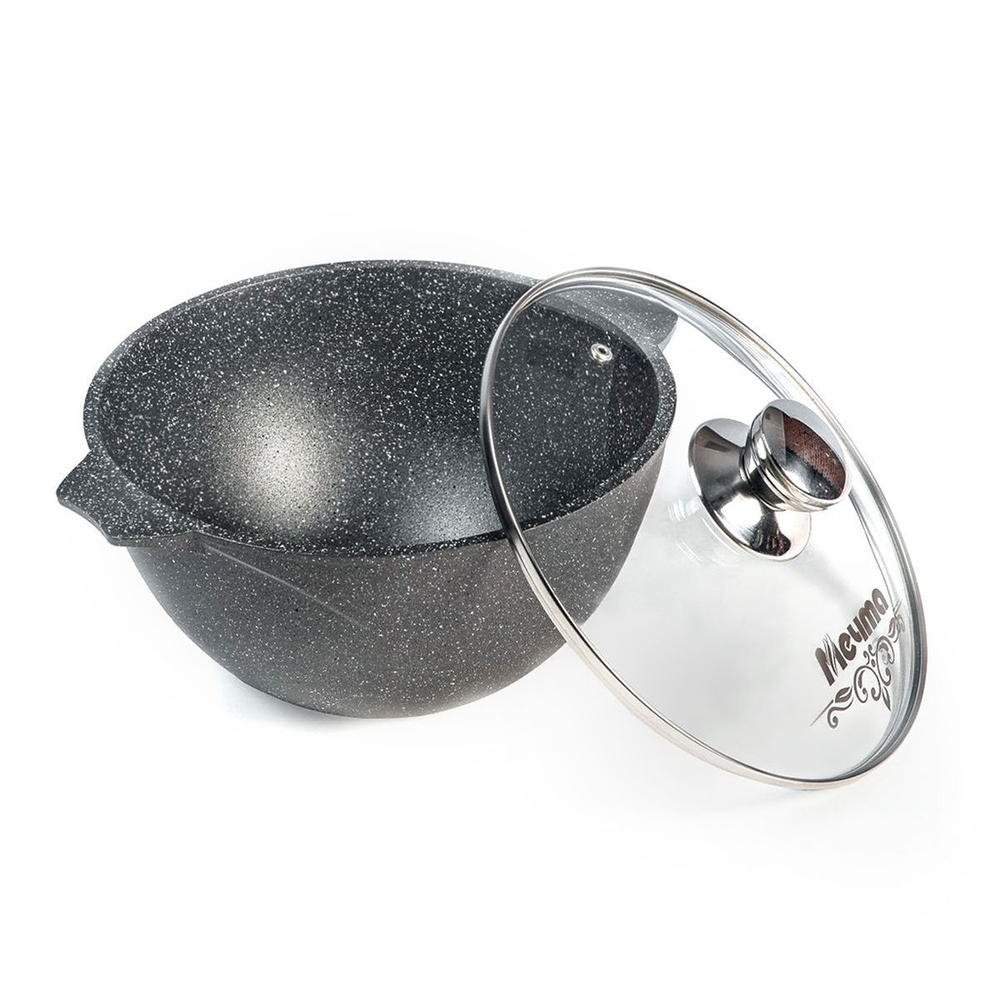 Казан алюминий, антиприг, 8 л, Гранит, с крыш, Мечта, 58701