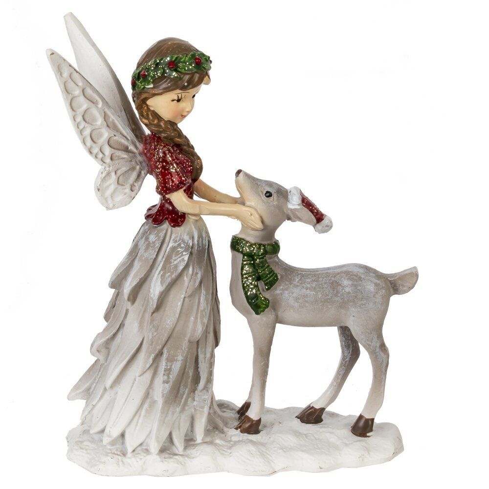 GAEM Фигурка декоративная "Фея и олень", L8,5 W3,5 H10 см