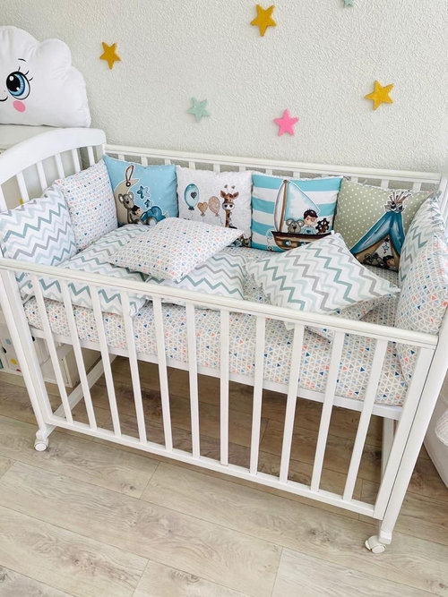 Комплект в кроватку 17 предметов (сатин-поплин)