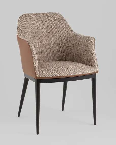 Стул обеденный Itan коричневый с коричневой экокожей