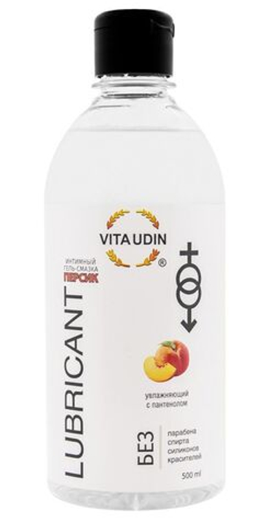 Интимный гель-смазка на водной основе VITA UDIN с ароматом персика - 500 мл.