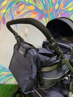 Коляска-трансформер Luxmom 555 2в1 Джинс текстиль Серебристая рама