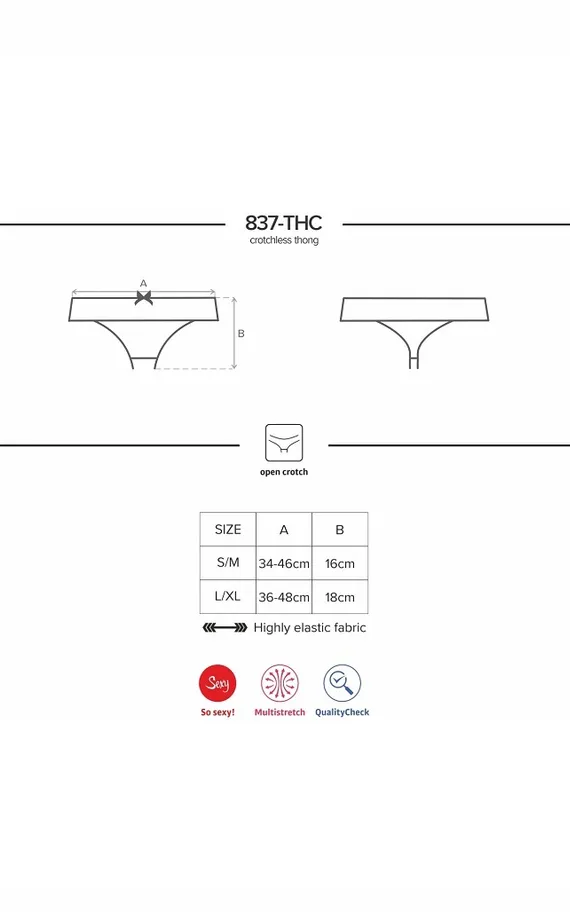 837 Thong-1 crotchless Трусы стринги