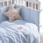 Комплект белья для классической кроватки Teddy Sateen 6 предметов цвет голубой