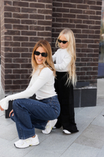 Джинсы прямые с высокой посадкой