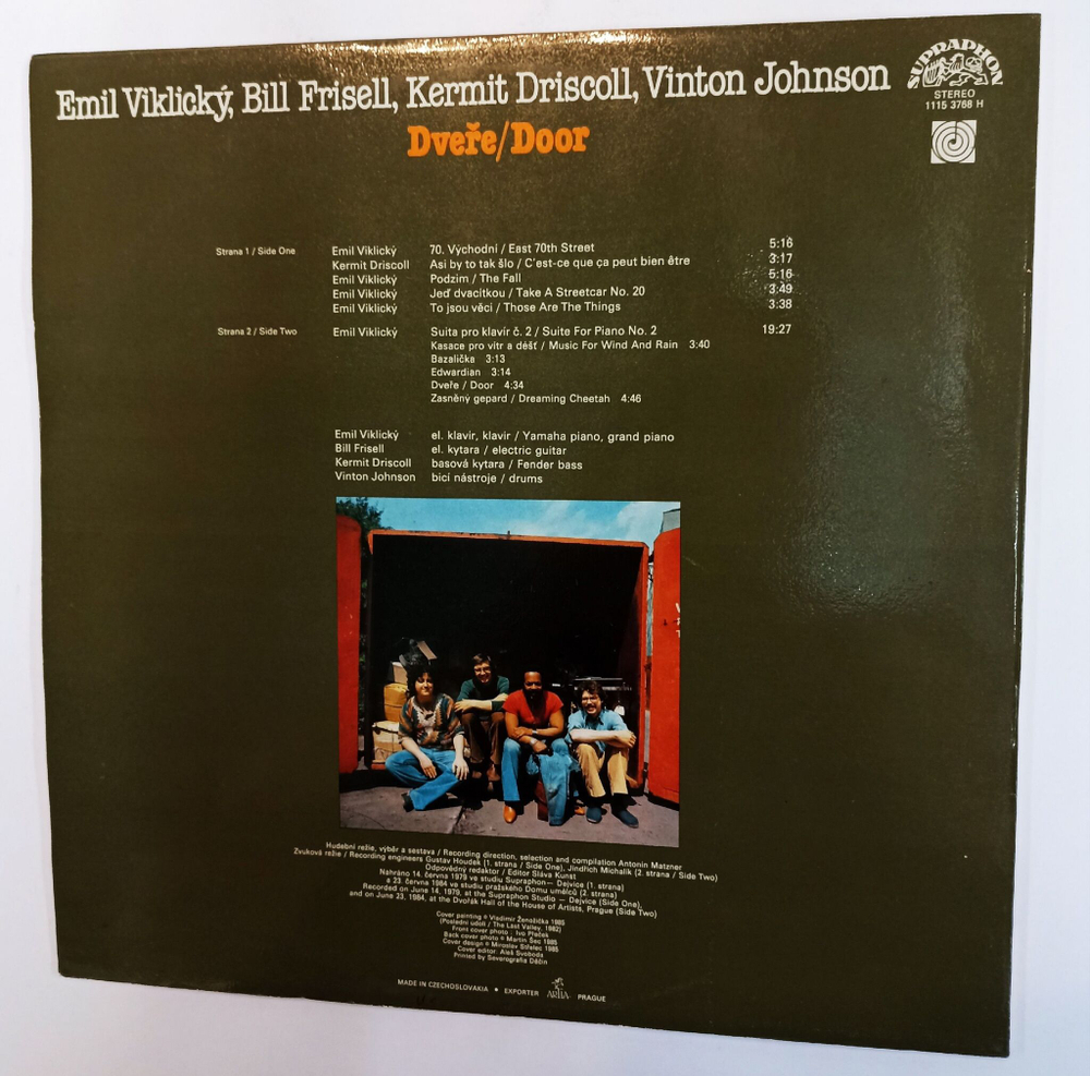 Винтажная виниловая пластинка LP Emil Viklicky, Bill Frisell, Kermit Driscoll, Vinton Johnson Dvere Door (Чехословакия 1985)