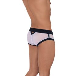 Мужские трусы брифы белые с черной резинкой Clever CULT BRIEF 123701