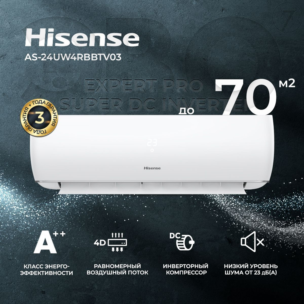 Сплит-система Hisense Expert Pro AS-18UW4RXATV03, инверторная, для помещения до 50 кв.м.