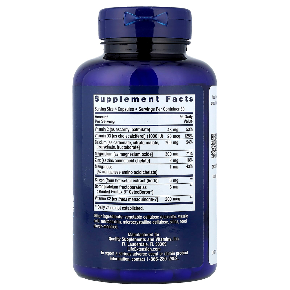 Life Extension, восстановление костей с витамином К2, 120 капсул