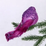 Украшение новогоднее «Сказочная птица» 5*7*18 см, Фиолетовый