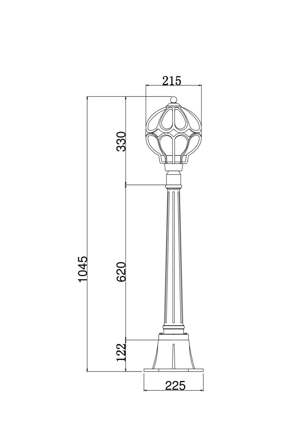Парковый светильник Maytoni Via O023FL-01G