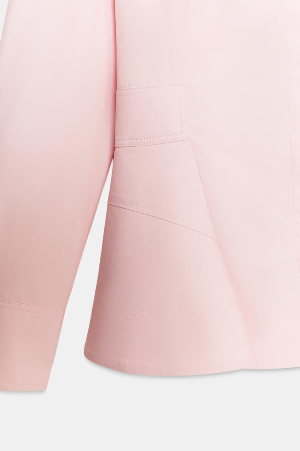 ZARA РУБАШКА ИЗ ПОПЛИНА С БАСКОЙ — ZW COLLECTION, РОЗОВЫЙ