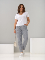 Брюки Бдж-129/синяяполоса-джинс