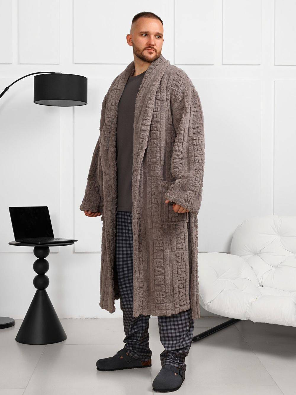 Халат мужской Идеал-3 Виотекс СЕРЫЙ