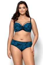 Бюстгальтер Angela с рисунком в виде лилий (Размер: 75F) (Цвет: темно-синий)