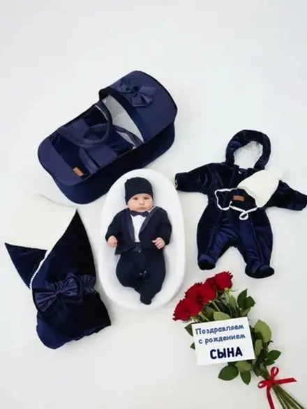 Конверт на выписку новорождённому зимний