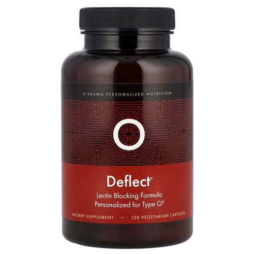 D'adamo, Deflect® O, формула, блокирующая лектины, 120 вегетарианских капсул