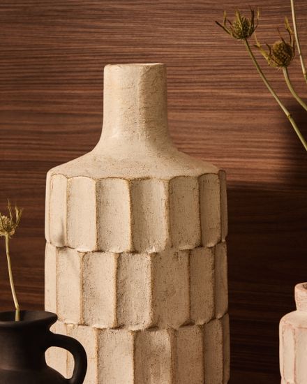 Arisa белая ваза из папье-маше, 41 см