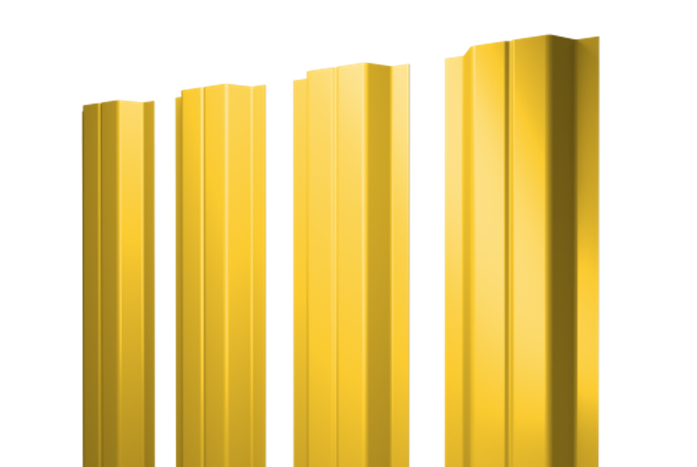 Штакетник П-образный A с прямым резом 0,45 PE RAL 1018 цинково-желтый