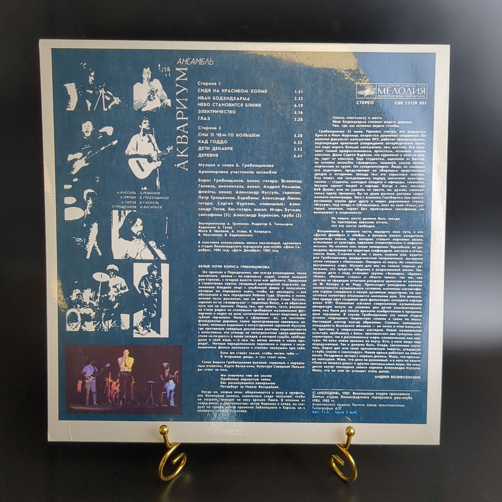 Ансамбль "Аквариум" - Сидя на красивом холме - LP - Виниловая пластинка 12 дюймов. Мелодия СССР 1985 год.