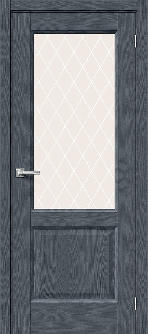 Дверь Неоклассик-33 / Цвет Stormy Wood / Стекло White Сrystal / Двери Браво