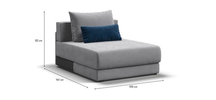 Ричмонд Модуль оттоманка Велюр Монолит сталь