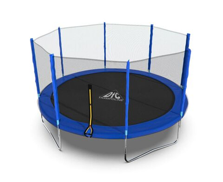 Батут DFC Trampoline Fitness с сеткой 14ft Синий
