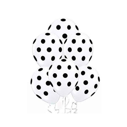 Воздушные шары "Горошек белый" 36 см