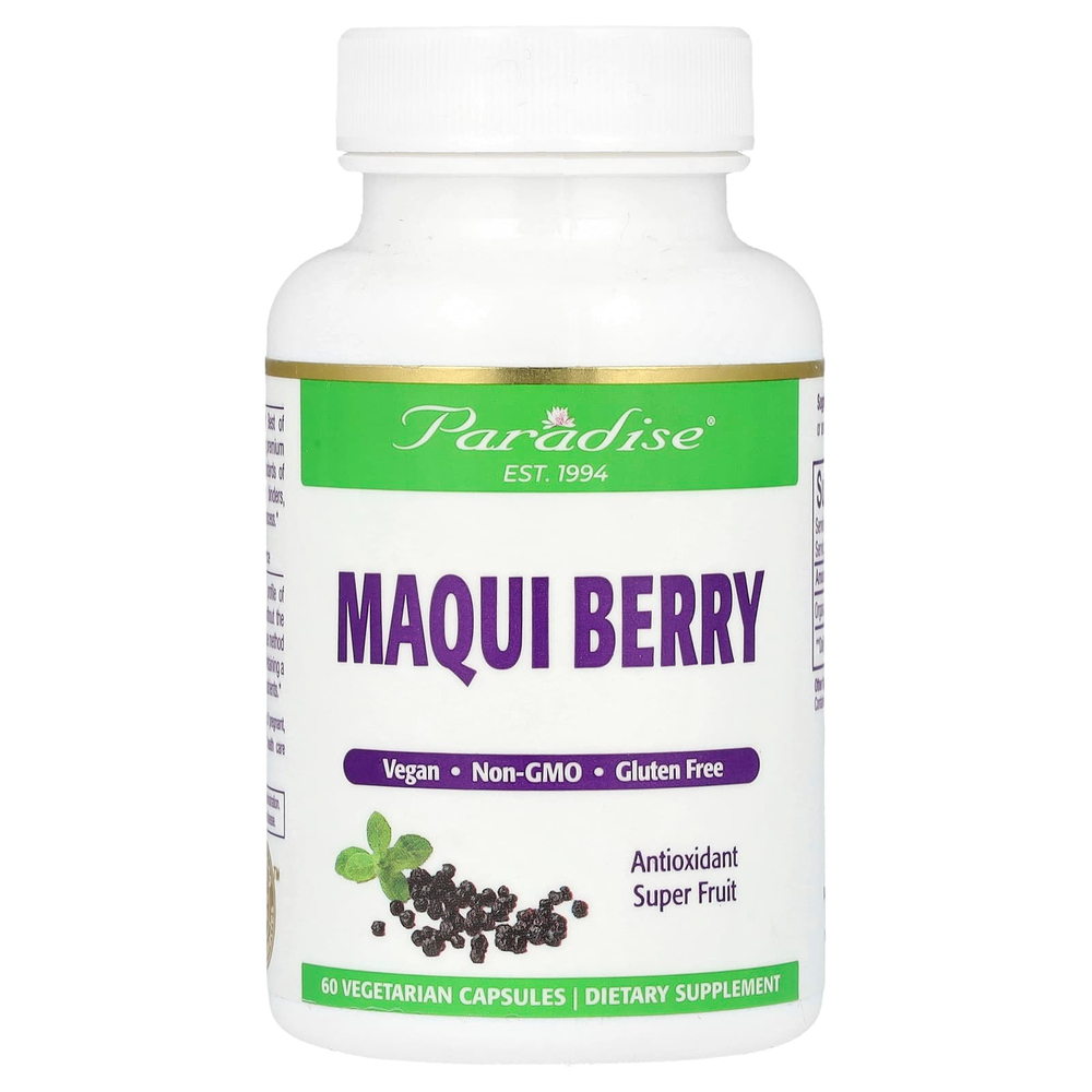 Paradise Herbs, Maqui Berry, 60 вегетарианских капсул (400 мг на капсулу)
