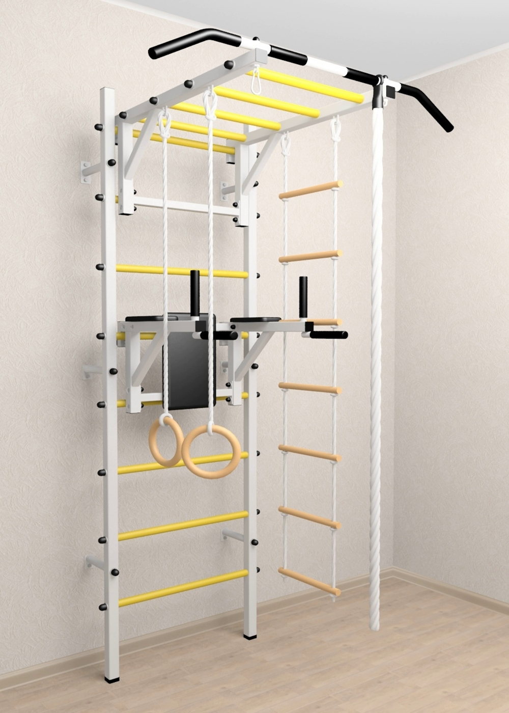 Шведская стенка Sv Sport 523 (Турник рукоход/Брусья/Канат/Кольца/Лестница)