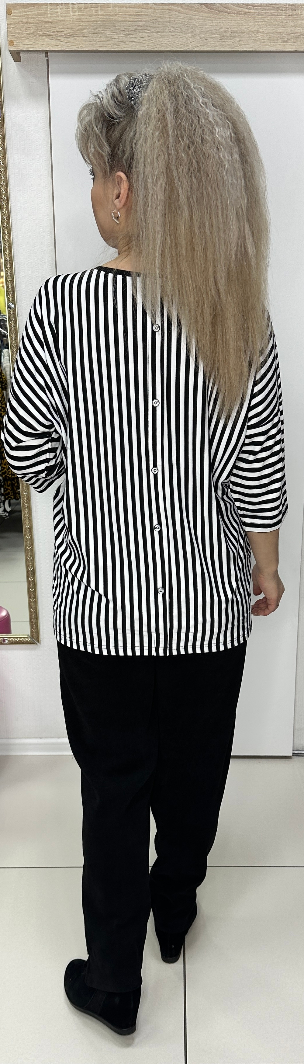 Комбинированная туника с "экранами" и полоской