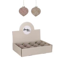 Набор шаров-луковка 8см 12шт ChristmasDeLuxe бежевый/розовый