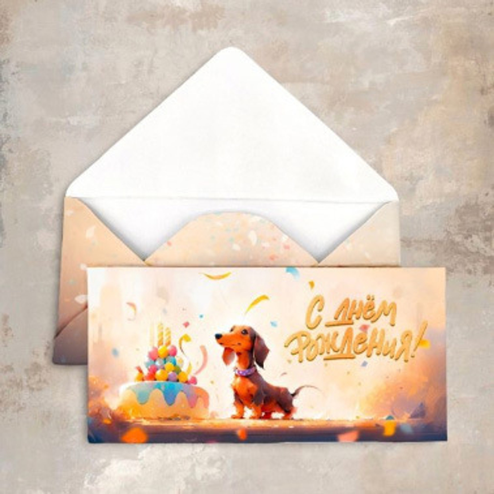 Конверт «С Днем Рождения (такса)»