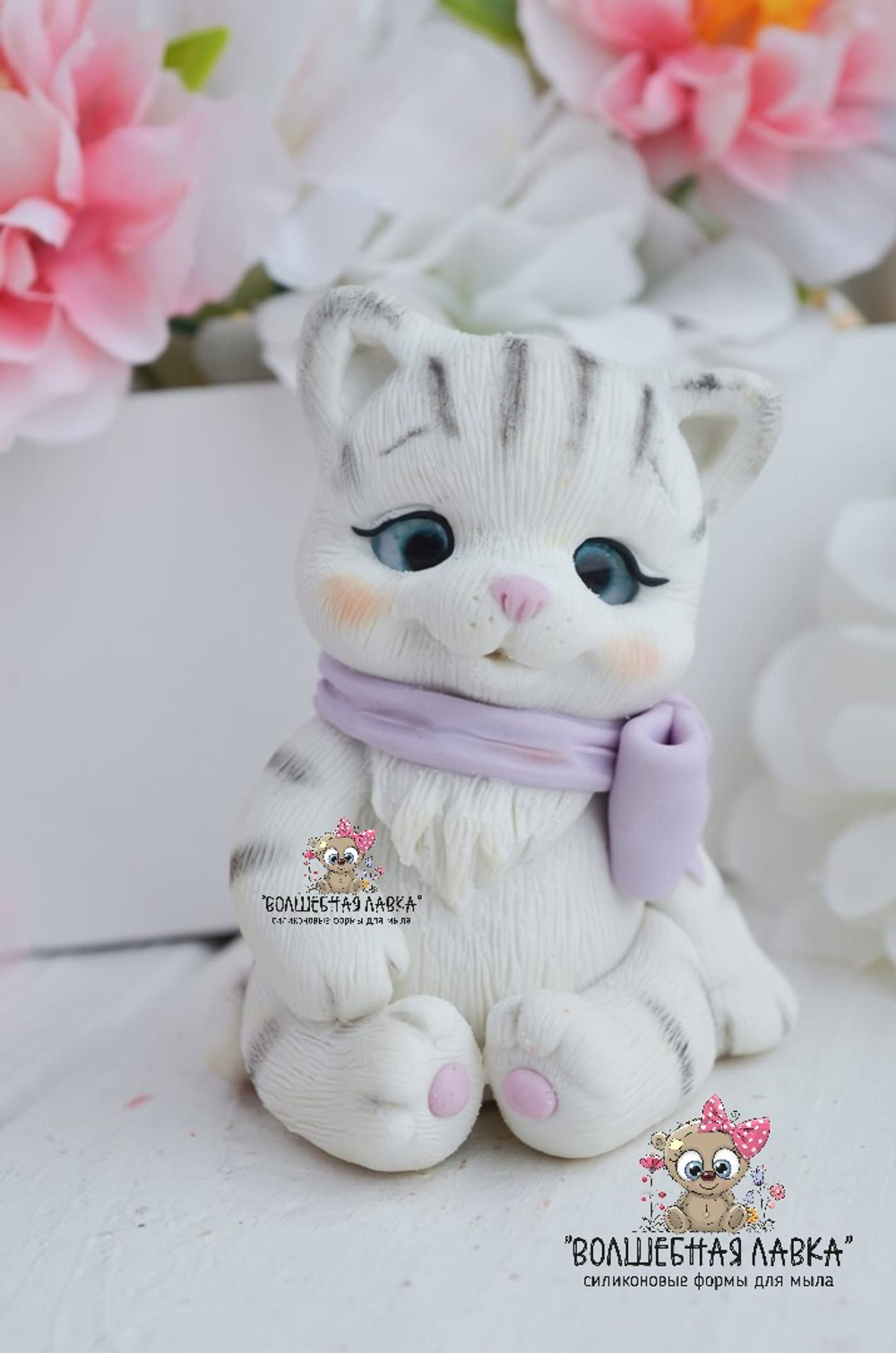 Силиконовая форма Котенок с бантом