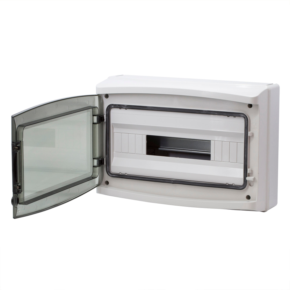 Щит распределительный настенный с дверцей 18 мод.,IP65, серый, с клеммным блоком 63А DKC