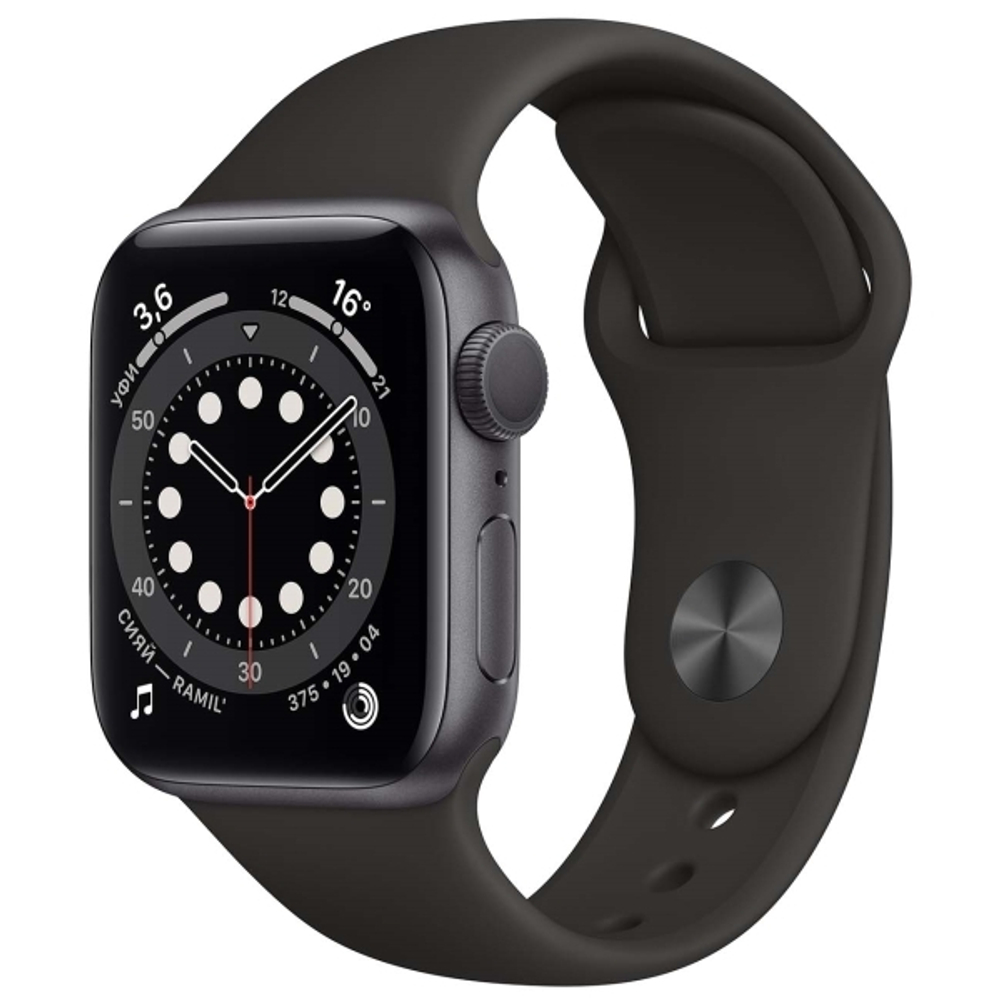 Часы Apple Watch Series 6 44 mm Space Gray Aluminum Case/Black Sport Band