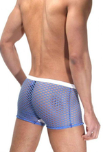 Оригинальные сетчатые трусы-боксеры (Размер: S-M) (Цвет: синий с белым)